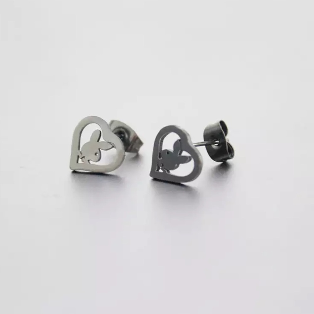 Black Playboy Bunny Stud Earrings
